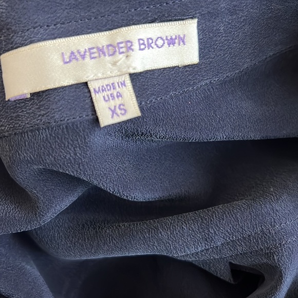 LAVENDER BROWN 100% silk shirt DRESS TUNIC - Picture 4 of 6